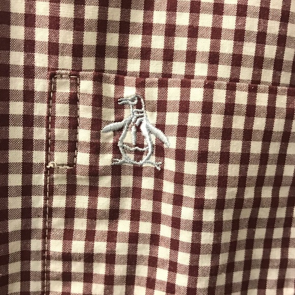 Penguin | Men | L | Checkered Shirt | Red & White - Picture 3 of 7